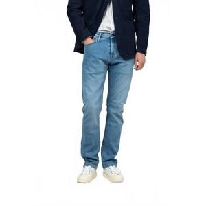 NEW C.O.F. STUDIO regular comfort organic straight leg jeans in indigo/washed bl